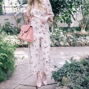 Massimo Dutti Pink Floral Jumpsuit